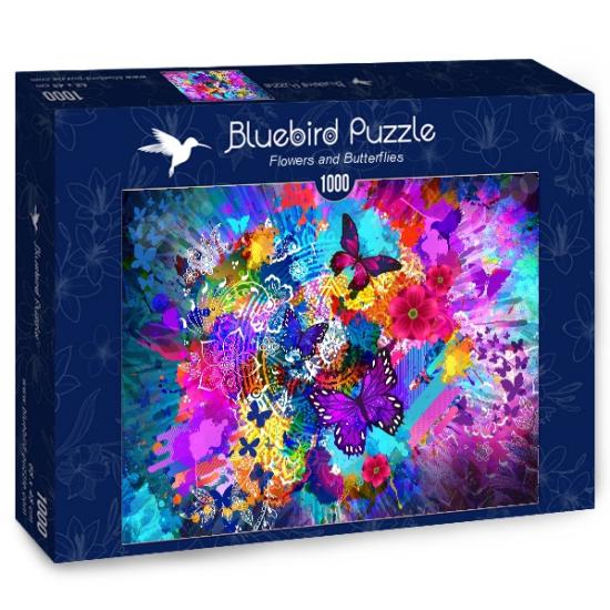 Puzzle Bluebird Fleurs et Papillons 1000 pièces