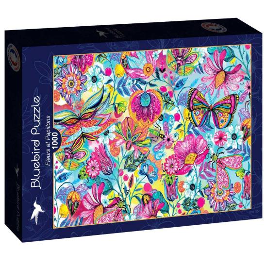 Puzzle Bluebird Fleurs et papillons 1000 pièces