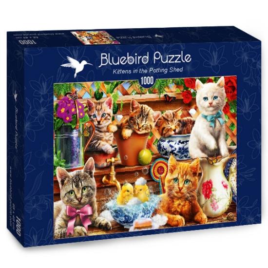 Puzzle 1000 pièces Bluebird Kittens in the Shed