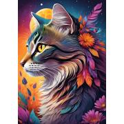Puzzle Bluebird Chat Fleuri 500 pièces