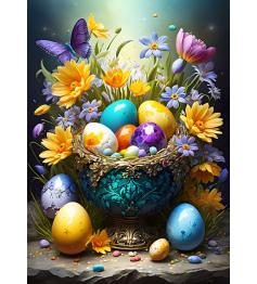 Puzzle Bluebird Œufs et fleurs de Pâques 500 pièces