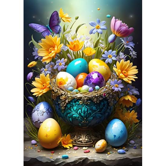 Puzzle Bluebird Œufs et fleurs de Pâques 500 pièces