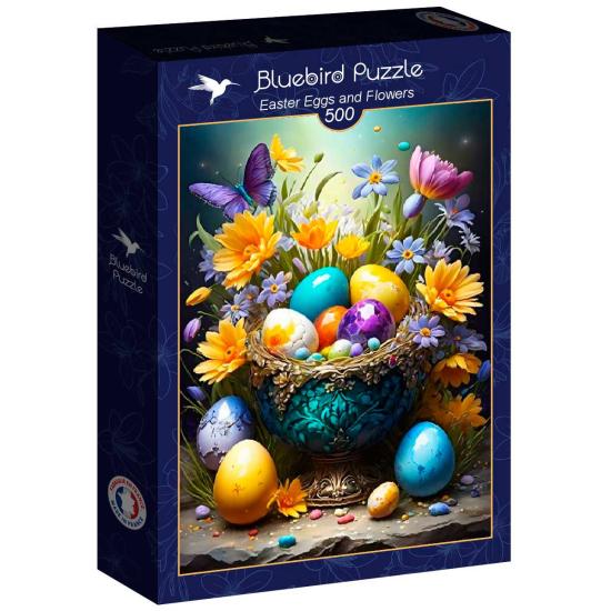 Puzzle Bluebird Œufs et fleurs de Pâques 500 pièces