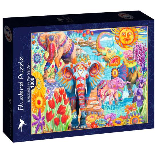 Bluebird Jardin d'éléphants colorés Puzzle 1000 pièces