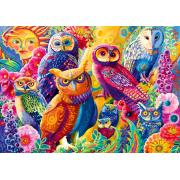 Puzzle Bluebird Hiboux colorés 2000 pièces