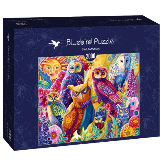 Puzzle Bluebird Hiboux colorés 2000 pièces