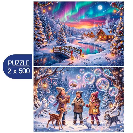 Puzzle Bluebird La Magie De L'Hiver 2x500 pièces