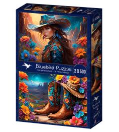 Puzzle Bluebird Cowgirl et ses Bottes 2 x 500 pièces