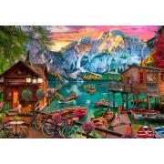Puzzle Bluebird Lago Di Braies, Italie 1000 pièces