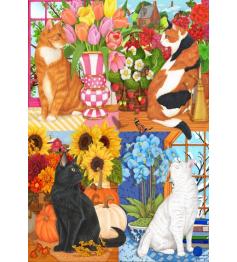 Puzzle Bluebird Les Quatre Saisons Des Chats 1000 pièces