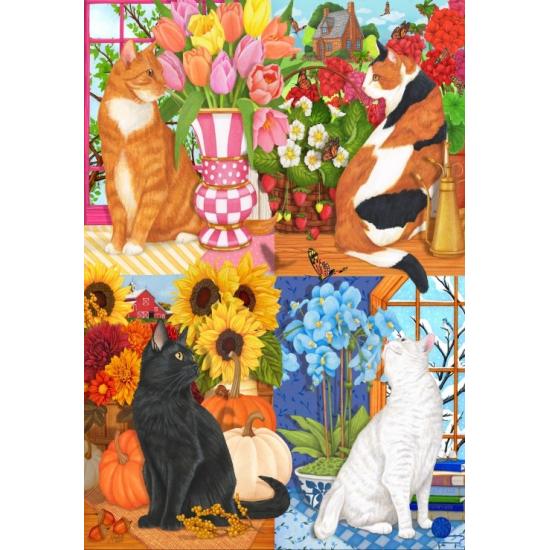 Puzzle Bluebird Les Quatre Saisons Des Chats 1000 pièces