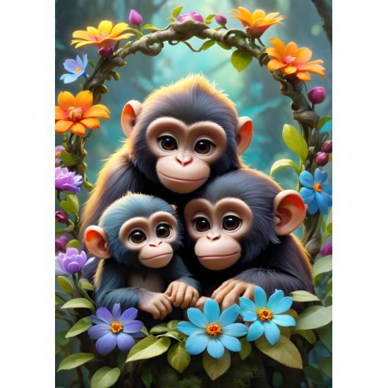 Puzzle Bluebird Singes Mignons XXL 300 pièces