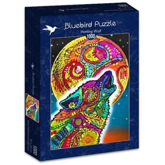 Puzzle 1000 pièces Loup hurlant Bluebird