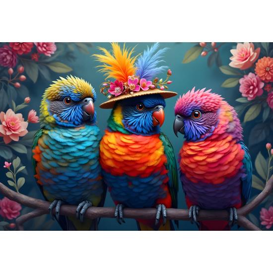 Puzzle Bluebird Perroquets Arc-En-Ciel 1000 pièces