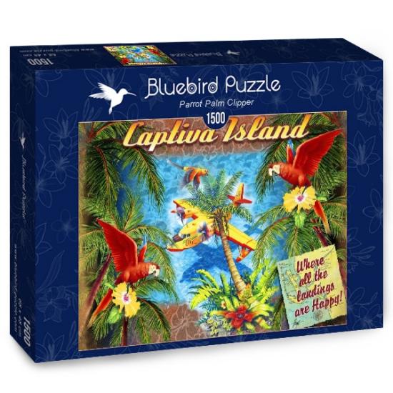Puzzle Bluebird Perroquets et Palmiers 1500 pièces