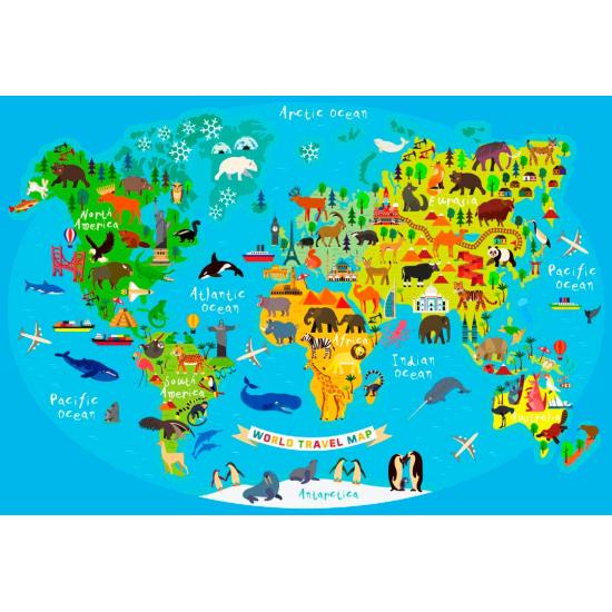 Bluebird World Travel Map Puzzle 260 pièces