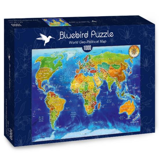Bluebird Puzzle Carte géopolitique du monde 1000 pièces