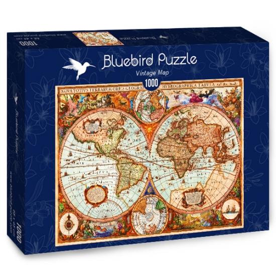 Puzzle Bluebird Vintage Map 1000 pièces