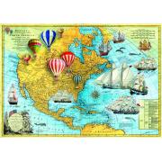 Bluebird Carte vintage de l'Amérique du Nord Puzzle 1500 piè