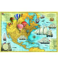 Bluebird Carte vintage de l'Amérique du Nord Puzzle 1500 piè