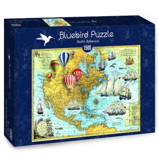 Bluebird Carte vintage de l'Amérique du Nord Puzzle 1500 piè Bluebird Carte vintage de l'Amérique du Nord Puzzle 1500 piè
