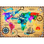 Puzzle Bluebird Carte du monde colorée 2000 pièces