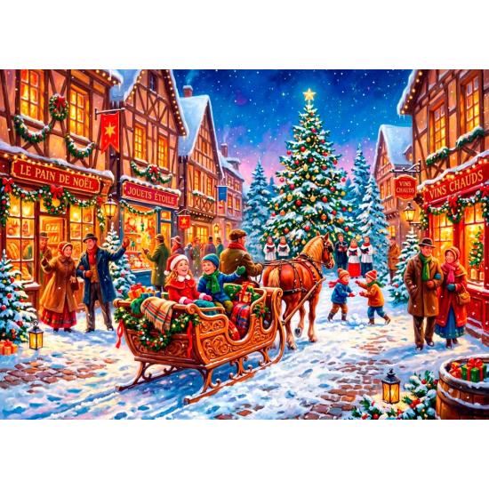Puzzle Bluebird Noël Au Centre Du Village 500 pièces