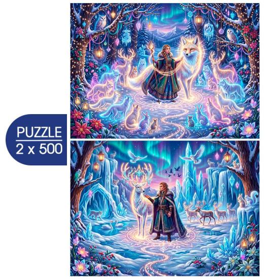 Puzzle Bluebird Neige Et Enchantement 2x500 pièces