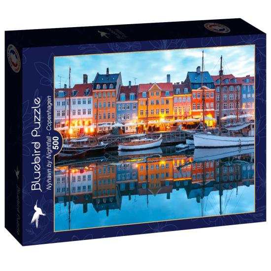 Puzzle Bluebird Nyhavn à la tombée de la nuit , Copenhague 500 p