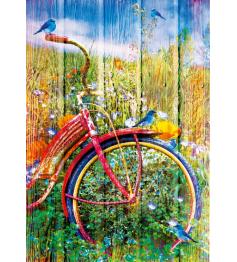 Puzzle Bluebird Oiseaux bleus sur le vélo 1000 pièces