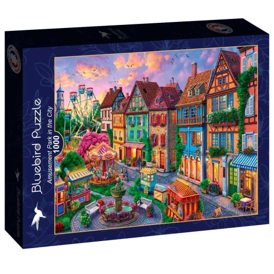 Puzzle Bluebird Parc D'Attractions En Ville 1000 pièces
