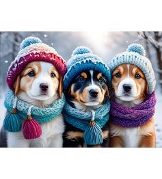 Puzzle Bluebird Chiens en hiver XXL 300 pièces