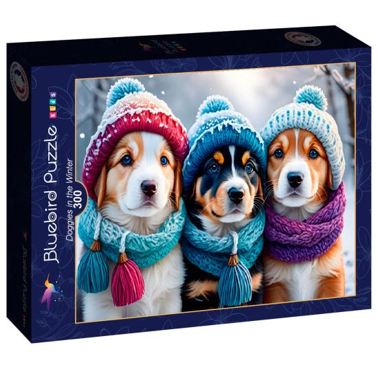 Puzzle Bluebird Chiens en hiver XXL 300 pièces