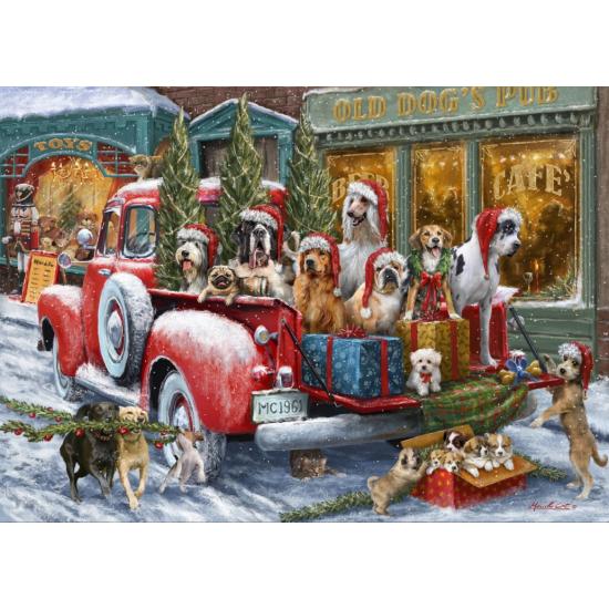 Puzzle Bluebird Chiens sur Camion de 500 pièces Puzzle Bluebird Chiens sur Camion de 500 pièces
