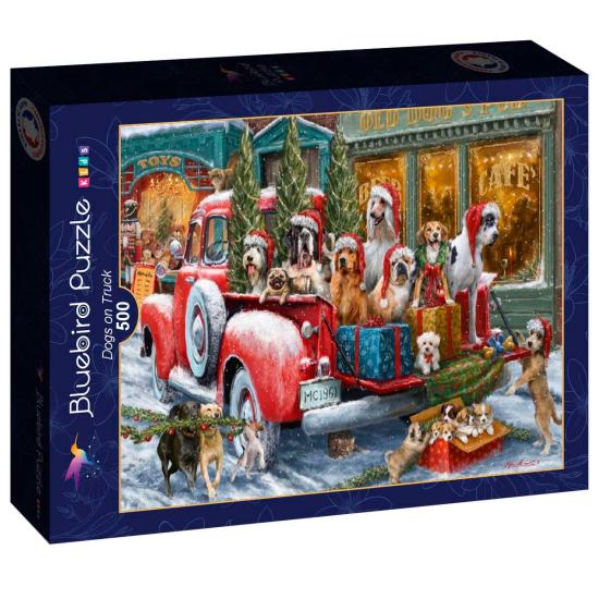 Puzzle Bluebird Chiens sur Camion de 500 pièces Puzzle Bluebird Chiens sur Camion de 500 pièces