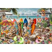 Puzzle Bluebird Chiens Et Chats À La Plage 2000 pièces