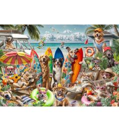 Puzzle Bluebird Chiens Et Chats À La Plage 2000 pièces