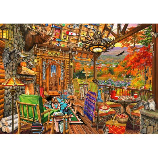 Bluebird Porch Adirondack Puzzle 1000 pièces