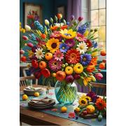 Puzzle Bluebird Bouquet Coloré 1000 pièces