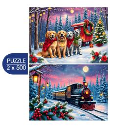 Puzzle Bluebird Noël Approche 2x500 pièces