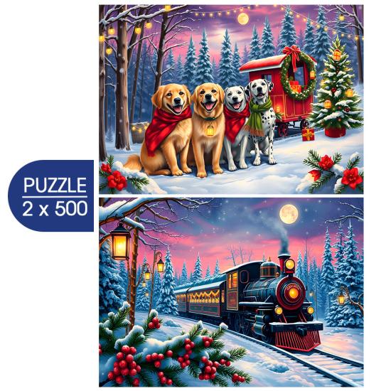 Puzzle Bluebird Noël Approche 2x500 pièces