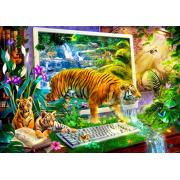 Puzzle Bluebird Tiger prenant vie 1500 pièces