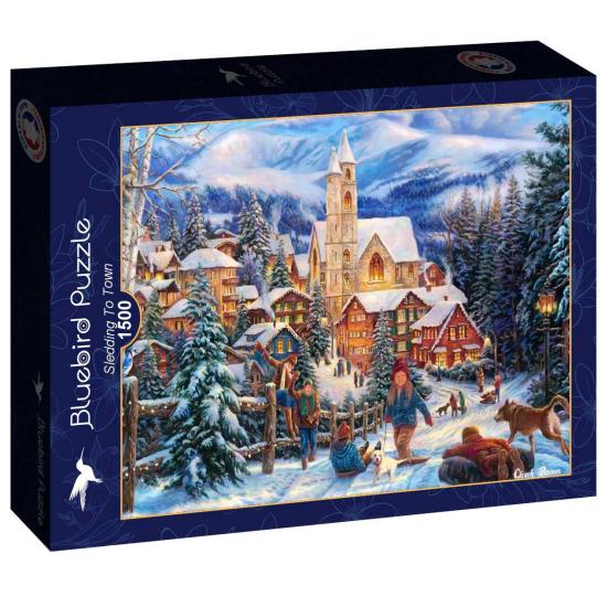 Puzzle Bluebird Sleigh to the City 1500 pièces