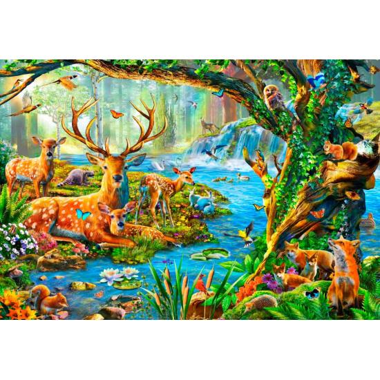 Puzzle Oiseau bleu de la vie forestière 260 pièces