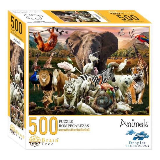 Puzzle Brain Tree Animaux de 500 Pièces