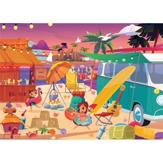 Puzzle Brain Coucher de soleil sur la Plage de 1000 Pièces