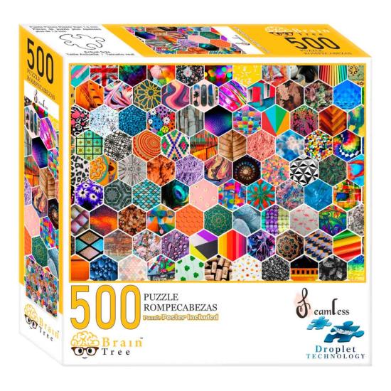 Puzzle Brain Tree Motifs Hexagonaux de 500 Pièces