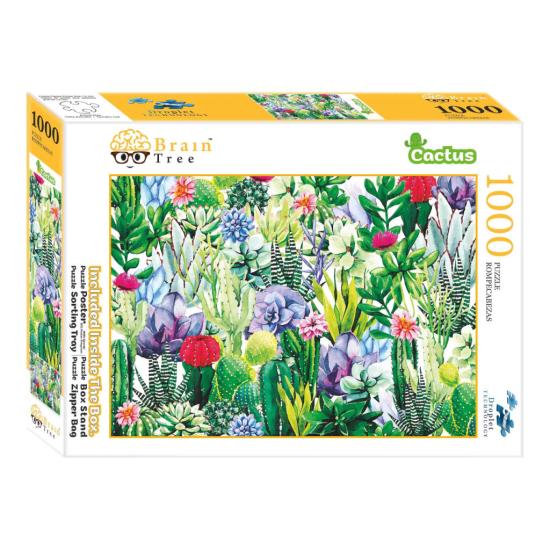 Puzzle Brain Tree Cactus Fleuri de 1000 Pièces