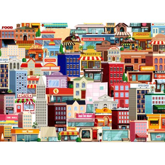 Puzzle Brain Tree Ville Emballée de 1000 Pièces Puzzle Brain Tree Ville Emballée de 1000 Pièces