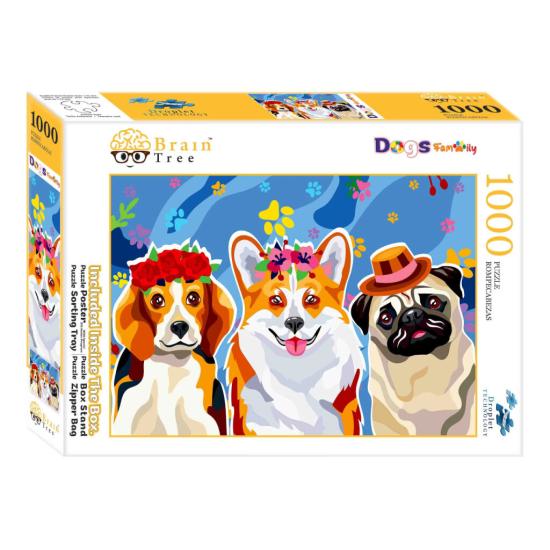 Puzzle Brain Tree Famille de Chiens 1000 Pièces